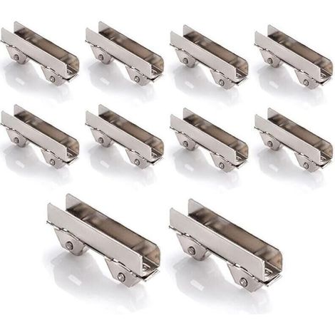 Schiebetürrollenklemmen – 10er-Packung aus Edelstahl, 8 mm dick, 8 mm Schlitz