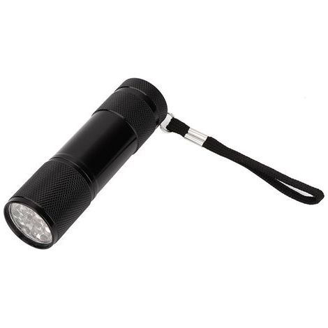 Veine localisateur de lampe de poche, LED rouge, aluminium, 50lm, 3.9x3.9x10 cm, noir (1/5)