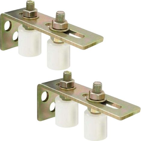 Lot de 2 rouleaux de guidage pour porte de terrasse avec support en L réglables en nylon double facile à utiliser (1/5)