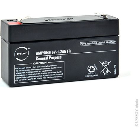 NX - Batterie plomb AGM NX 1.2-6 General Purpose FR 6V 1.2Ah F4.8