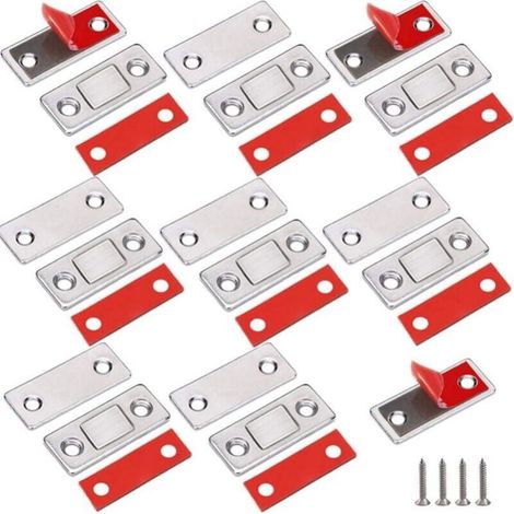 Magnetic Catch, 8 Pieces Ultra Thin Door Magnet Adhesive Cupboard Magnet Catch Furniture Closure Powerful Magnet for Sliding Door Drawers Window Cabinet (1/5)