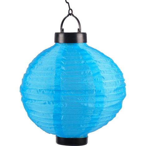 Solar-Lampion Ø25cm LED Papierlaterne Lampenschirm Lampions Laterne Garten Party - blau
