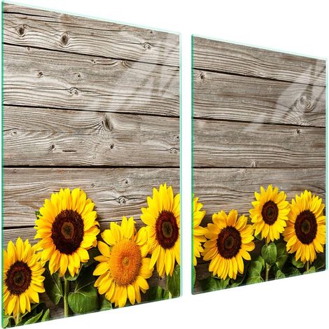 Plaque de protection en verre pour poêle 2x45x52 Bois (1/5)