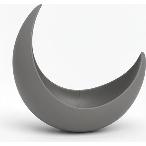 Vaso da fiori a forma di luna, grande, grigio, copripianta decorativo