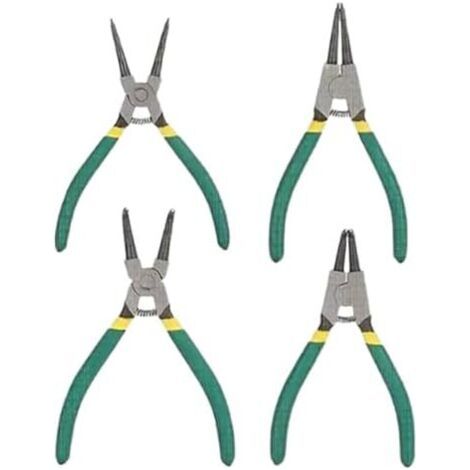 Ensemble de pinces à anneau pression, pince avec mâchoire courbée, outil multifonction pour tuyaux, design ressort, joints et fixations, compact portable, 3,5 cm, métal ABS 800 g Vert -