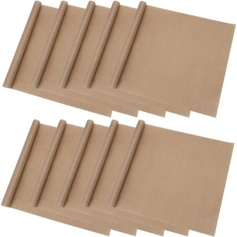 10-pack Teflon baking sheets, reusable non-stick oven foil, 50 x 40 cm, heat transfer when grilling, heat-resistant up to 270 °C. YMYNY (1/4)
