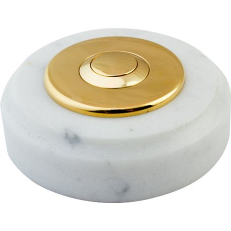 Sonnette Anvers filaire marbre blanc collerette laiton