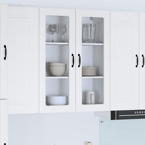 Meuble mural de cuisine-Armoire suspendue de rangement Blanc brillant 80 x 31 x 100 cm (1/5)