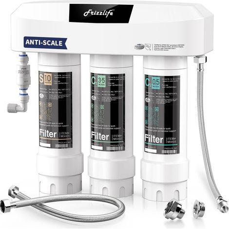 Système de Filtre à Eau Sous Évier SK99-NEW, Connexion Directe, 0,5 Micron, 3 Étapes filtration d'eau, Réduit Plomb, Chlore, Chloramine, Fluorure, white (1/5)