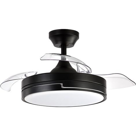 Ventilateur DC 48W 3 pales 91D 4800LM 6 vitesses 3000K, 4500K, 6000K, télécommande, minuterie, mémoire, pour climatisation et confort. (1/5)