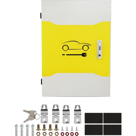 Boîtier de recharge Tesla, 70 x 50 x 25 cm, boîte de rangement pour câbles de charge extérieure, boîtier électrique en acier laminé à froid étanche à l'eau et à la poussière (IP32), pour connecteur mu (1/5)