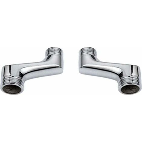 Eck-Duscharmatur – Messing-Winkelreduzierstück – Verstellbarer Schwenkarm – Eck-Wandarmatur – 1/2"- bis 3/4"-Versatzarmatur – Chrom (1/3)