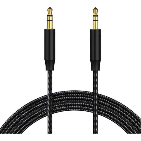 Câble audio jack, câble auxiliaire 3,5 mm mâle-mâle, gaine stéréo en nylon (1/5)