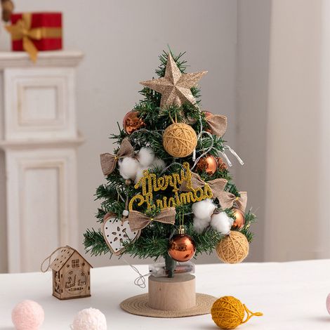 Mini Árbol de Navidad Rojo con Nieve Artificial, 45 cm, Decoración Festiva para Escritorio y Estantería (1/4)