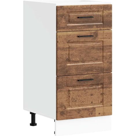 Mobile da cucina con piedini regolabili ampio spazio contenitivo 40 x 46 x 81,5 cm legno composito finitura effetto legno anticato 020050464