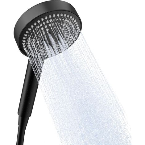Pommeau Douche Anti Calcaire, Pommeau de Douche avec Tuyau de 1.6m, Pomme de Douche Filtrant avec 6 Modes, Douchette Economie d'eau, Shower Head, Noir (1/5)