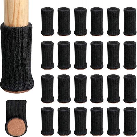 24 protections de pieds de table et de chaise - 2074 noir épais (1/5)