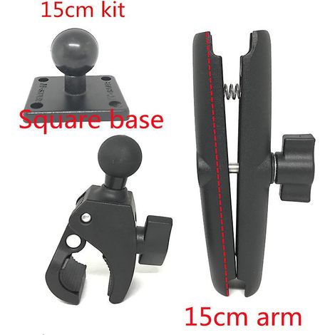Support Tough-Claw avec bras à double douille et adaptateur de base rond pour bras d'extension de fixation de 1 pouce (1/2)