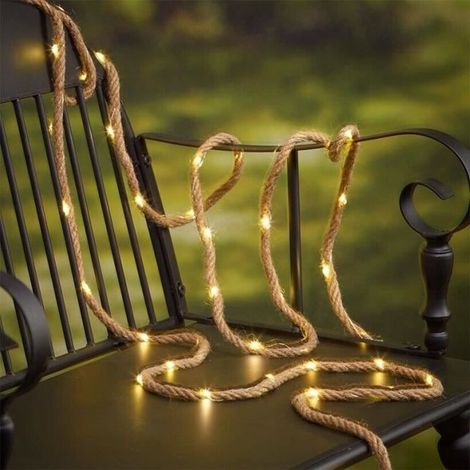 Solar-Girlanden  Hemp-Lichterkette 5/100 LED mit 8 Modi