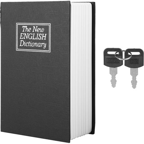 Coffre-fort décoratif dictionnaire anglais pour bijoux et argent avec 2 clés