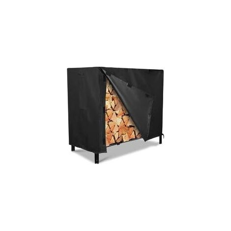 Outdoor Wood Shed and Log Rack, Waterproof Cover for Outdoor Firewood – 244 x 61 x 107 cm – Black (1/3)