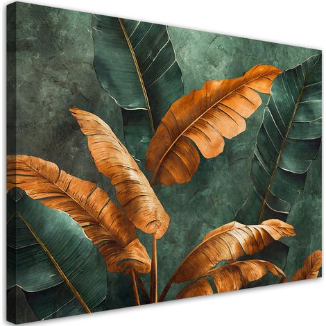 Tableau déco Feuilles de bananier tropical 60x40 (1/5)