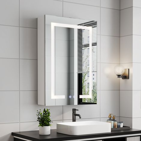 LED Bathroom Mirror Cabinet Single Door 45x13x60cm (1/5)