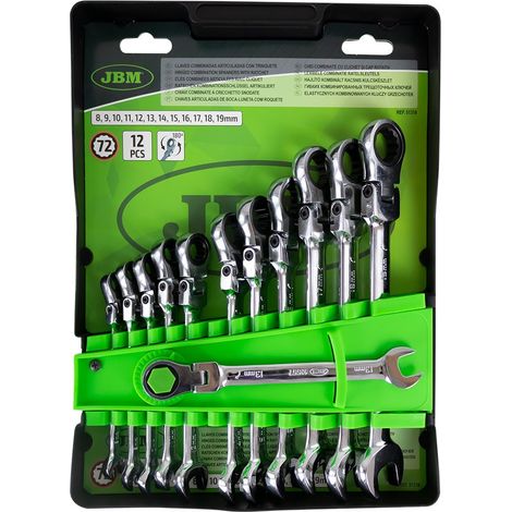 JBM 51318 Estuche Expositor con 12 Llaves Combinadas con Trinquete (1/2)