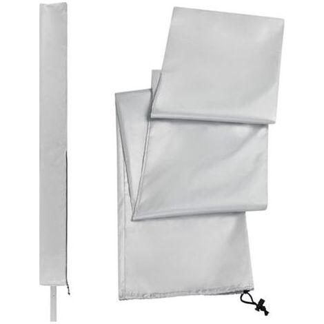 Housse de sèche-linge rotative, imperméable et zippée, pour étendoir et séchoir de jardin (argent) (1/4)