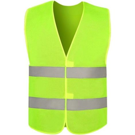 YMYNY Ensemble de 5 Gilets de Sécurité Jaune Fluo Réfléchissants - Haute Visibilité pour Cyclistes, Conducteurs, Coureurs, Éboueurs, etc. - Taille 57x67cm
