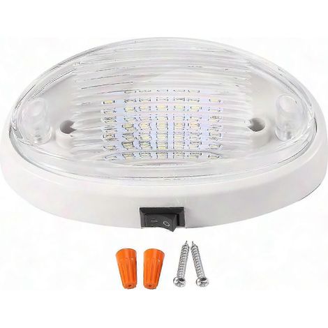 Éclairage LED 12V avec interrupteur pour camping-car, caravane, bateau, auvent, annexe, tunnel, coffre - Blanc, modèle gx2024121119 (1/5)