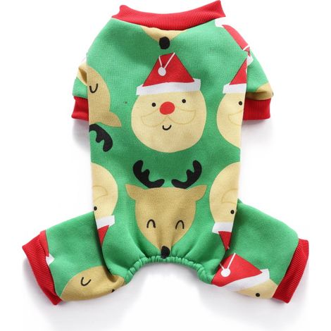 Vêtements pour chiens de compagnie, vêtements de noël, vêtements créatifs d'halloween pour animaux de compagnie(wapiti du vieil homme vert S) (1/5)