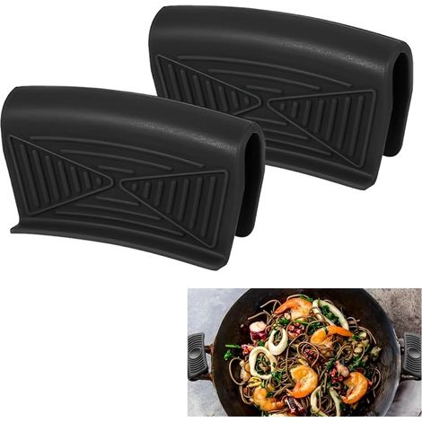 Lot de 1 Paires de poignées en Silicone pour poêle Chaude en Fonte Manchons isolés thermiquement