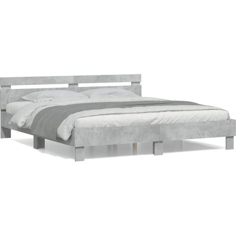 Lit double,Lit adulte,Cadre de lit sans matelas gris béton 180x200 cm CFW7889003 (1/5)