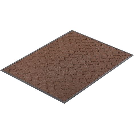 Fußmatte 1194x889 mm, moderner, strapazierfähiger Teppich für den Innen- und Außenbereich, TPE-Rückseite, waschbar, rutschfest, für Eingangsbereich, Balkon, Garage, braun. (1/5)