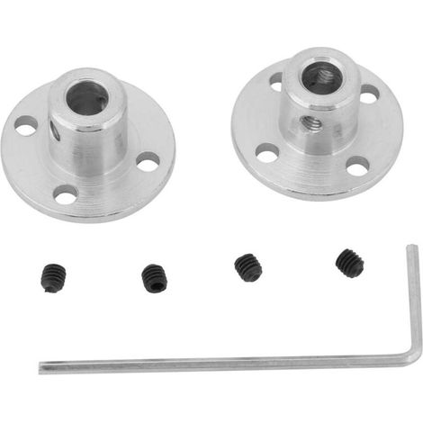 2 pièces Accouplement rigide à bride M3 pour arbres de moteur, ID 5mm OD 10mm (1/5)