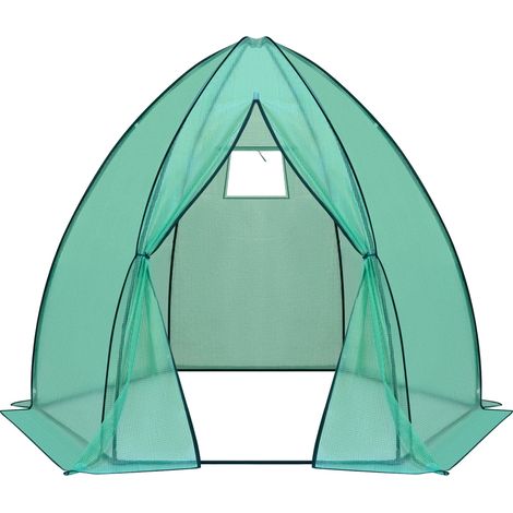 Serra da giardino tipo teepee con struttura conica 240 x 200 x 240 cm verde (1/5)