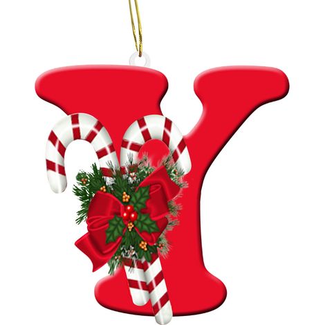 Pendentif Lettre - Décoration Arbre De Noël En Acrylique - 26 Lettres Majuscules - Pour Intérieur Bureau Maison - Lot De 26 Pièces (1/5)