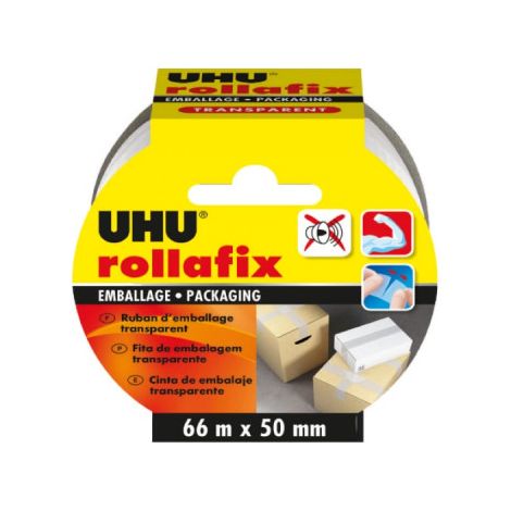 Ruban adhésif UHU Rollafix Emballage Transparent- 66m x 50mm - 36530 (1/4)