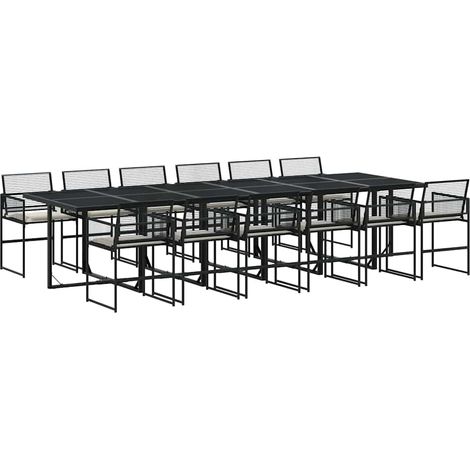 Maison Exclusive - Set da Pranzo da Giardino 13pz con Cuscini Nero in Polyrattan