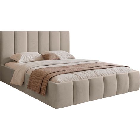 Selsey Sarafino - Polsterbett 180x200 cm, mit Bettkasten und Lattenrost, graubeige (1/4)