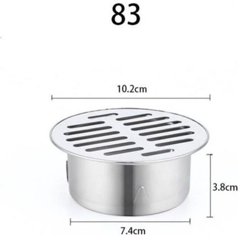 Siphon De Sol - Acier Inoxydable - Pour Balcon Et Cour - Diamètre 100 Mm - Hauteur 85 Mm - Filtre Anti-colmatage - 1 Pièce (1/2)