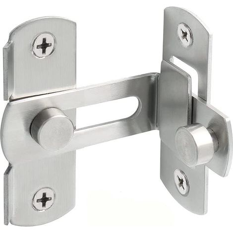 90° neigbares Schiebetürschloss für Scheunen, Sicherheitsschloss, geeignet für Türen, Fenster, Gärten, silberfarben. (1/5)