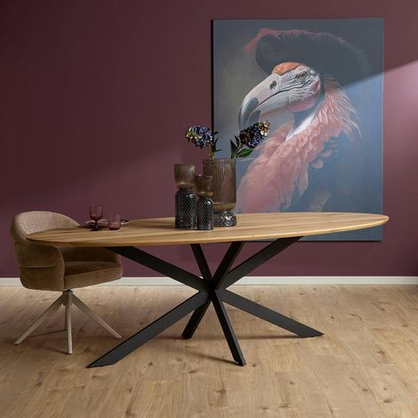 Table à manger ovale bois de chêne 280 cm LEXTON (1/4)