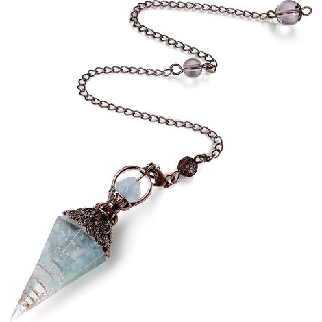 Pendentif Aquamarine Naturel 31x28mm - Pierre De Soin Et Divination - Avec Chane Incluse - 1 Pièce (1/5)