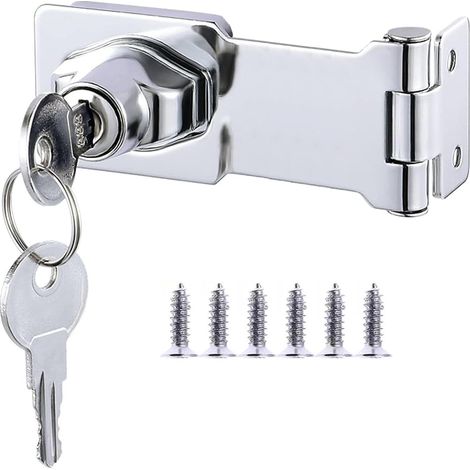 loquet porte avec clés identiques, verrou de porte verrou angle droit serrure de porte outon rotatif serrure placard à clé cadenas placar serrures d'armoire pour armoire (1/5)