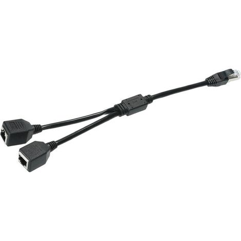 Répartiteur RJ45 mâle à 2 femelles un à deux câble adaptateur réseau Ethernet LAN (1/5)