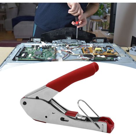 Pince à sertir coaxiale, pince à sertir pour installation de télévision par câble, pince à sertir pour connecteurs F de câble coaxial - Emballage en sachet plastique (1/5)