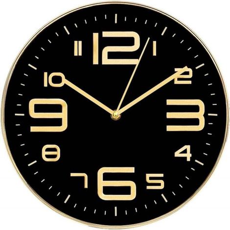 Wall Clock 30cm Modern Quartz Silent Battery Operated Round for Living Room Bedroom Office (1/4)