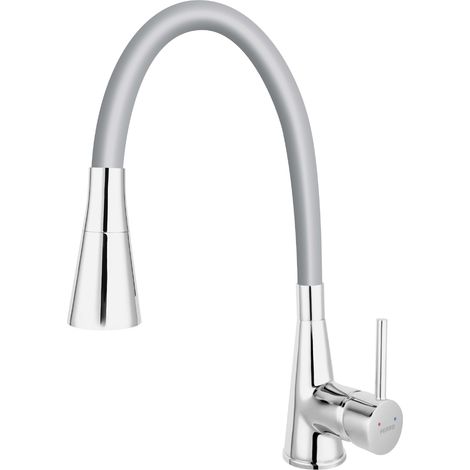 Ferro Zumba II grifo de cocina gris cromado flexible (1/3)